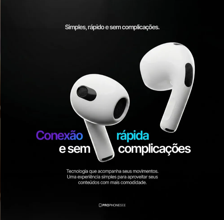 Fone Ouvido Bluetooth 5.4 Sem Fio Portatil Estojo De Carregamento Anti Ruido Resistente a agua Compatível Com Ios Samsung Galaxy Android Tws Wireless Air Premium Microfone Touch Marca Pro Phone See