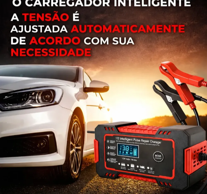 Carregador Inteligente De Bateria Automotiva 12v 6a Bivolt Recupera Baterias 4ah A 100ah Todos Veículos Moto Carro Caminhão Barco Woosh